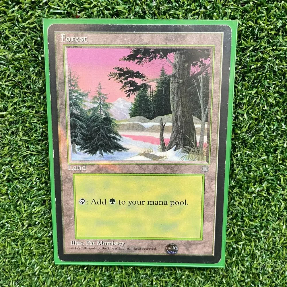 MTG Forest 1995 Pat Morrissey Art Vintage Basic Land Magic Card LP